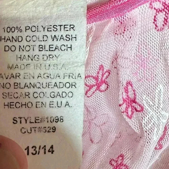 Vintage Cupid USA mesh floral pink mini dress Size 13/14 Women’s Large - Picture 5 of 8